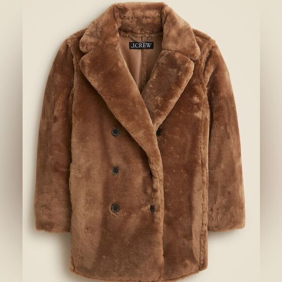 J. Crew Jackets & Blazers - J. Crew Faux Fur Peacoat New With Tags